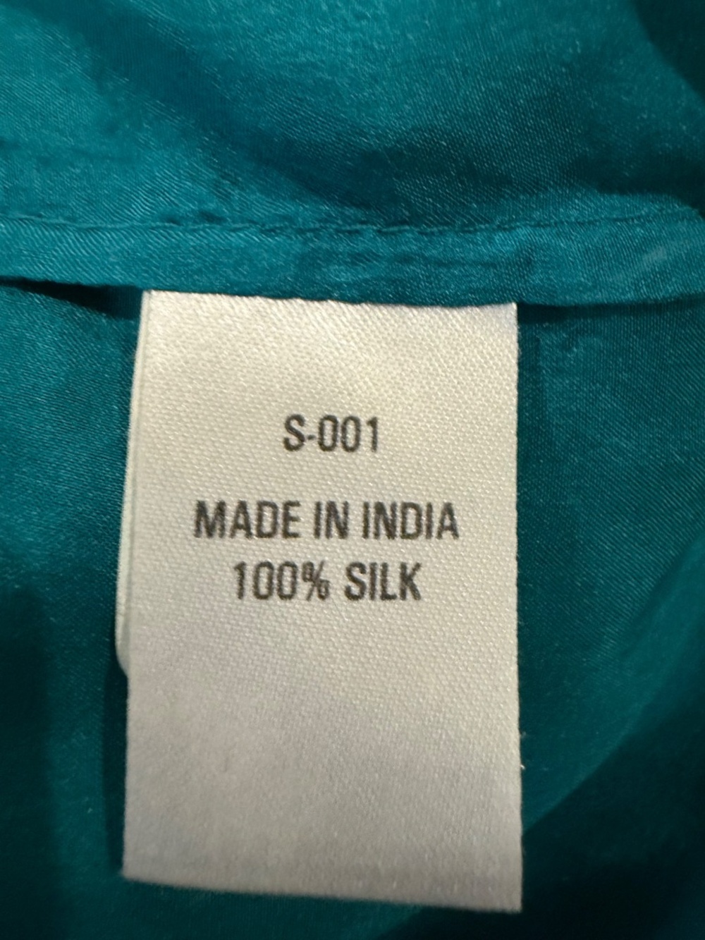 Anokhi India 100% Silk Teal Pintuck Tunic Blouse XL - Picture 7 of 8